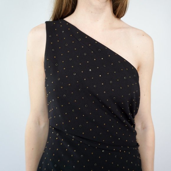 367. KOBI HALPERIN Studded One-Shoulder WILLOW Dress M - Picture 4 of 10